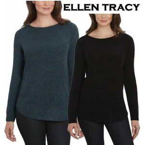 Ellen Tracy Black Chenille Knit Sweater Size XXL